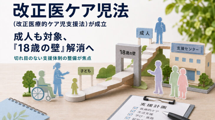 改正医ケア児法（改正医療的ケア児支援法）が成立　成人も対象、「18歳の壁」解消へ
